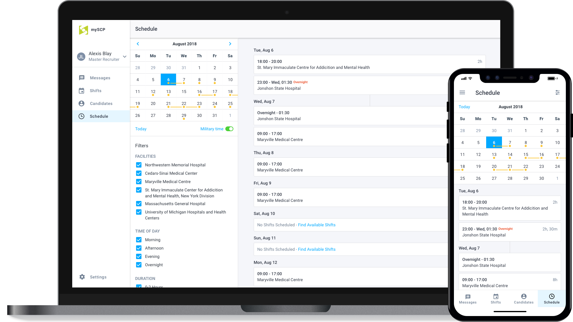 MySCP scheduling system