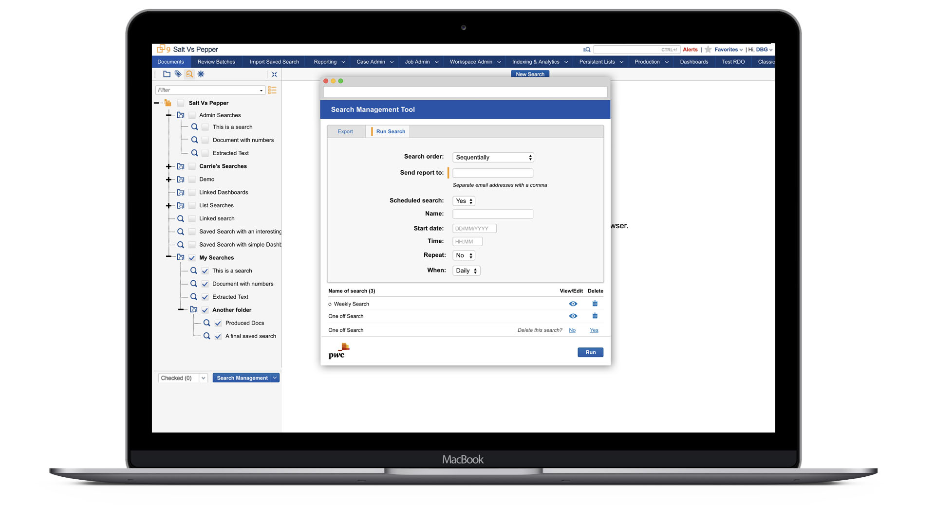 PWC e-discovery search
