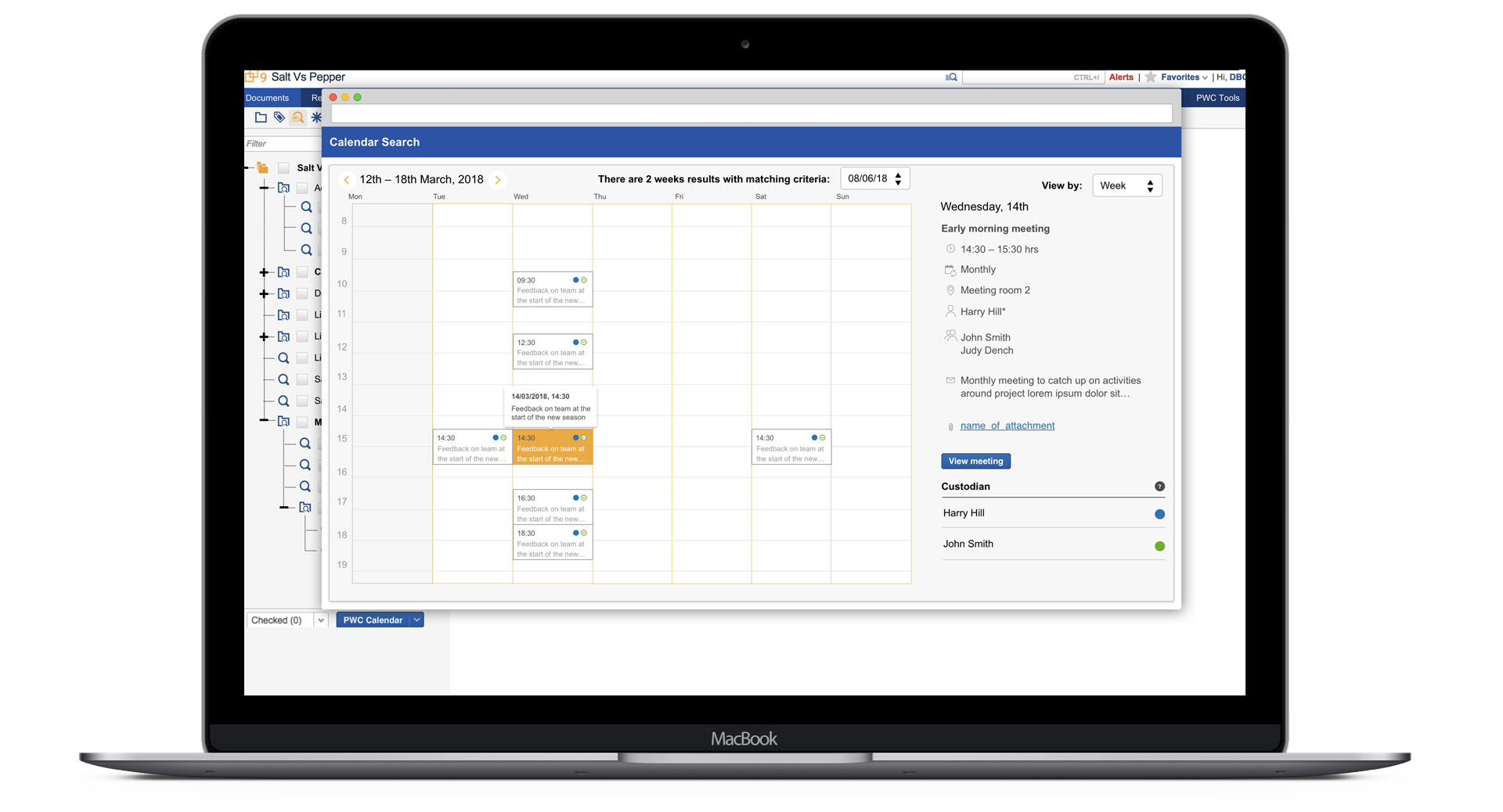 PWC e-discovery calendar