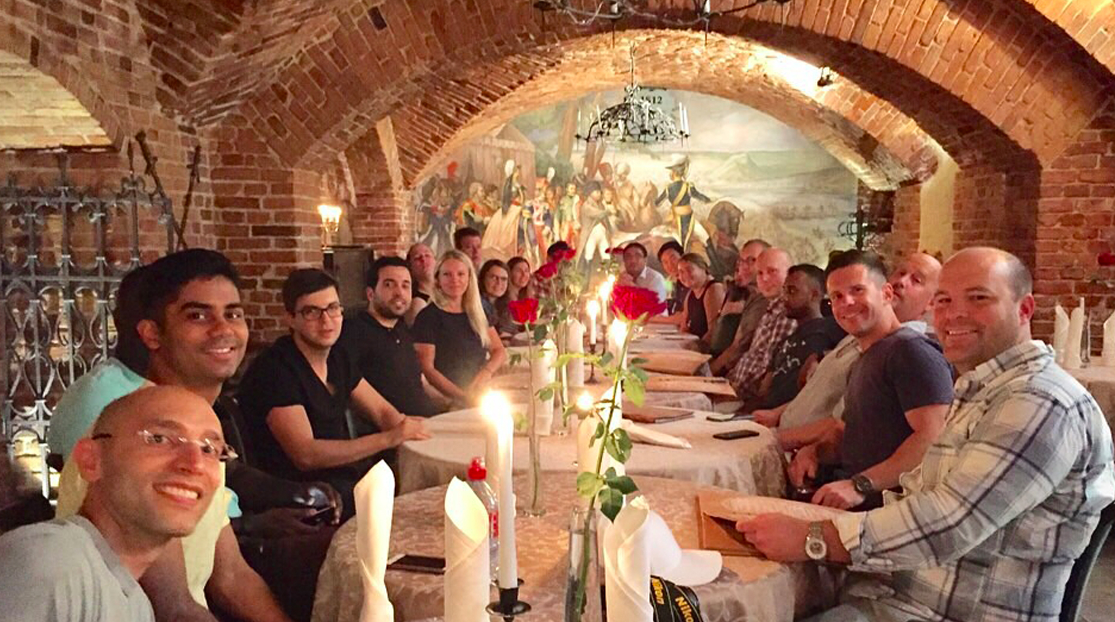 A team dinner in Kaunas, Lithuania