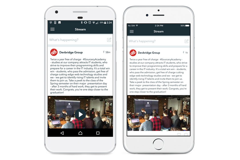 Using hybrid mobile application development, applications can look very similar